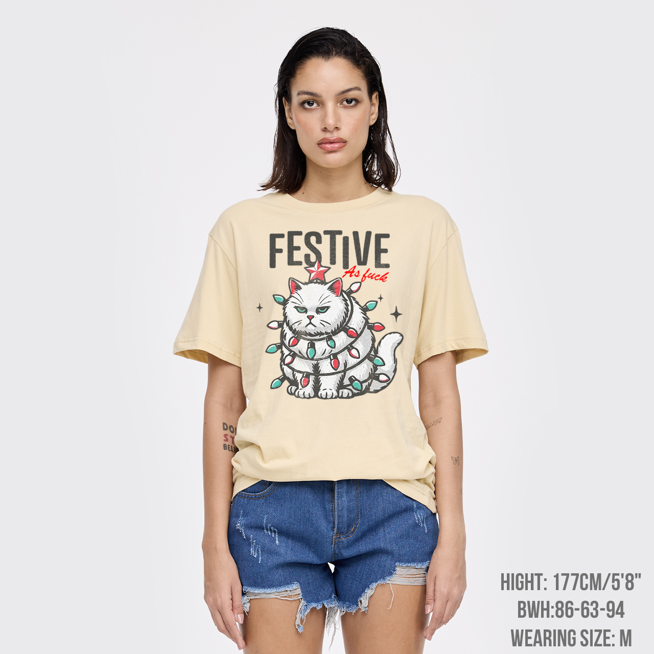 Funny Christmas Cat Sarcastic Holiday T-Shirts