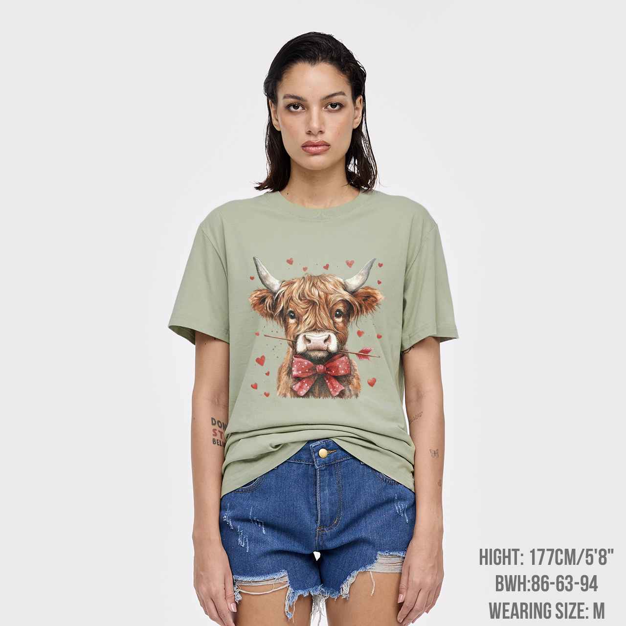 Highland Cow Valentine Heart T-Shirts