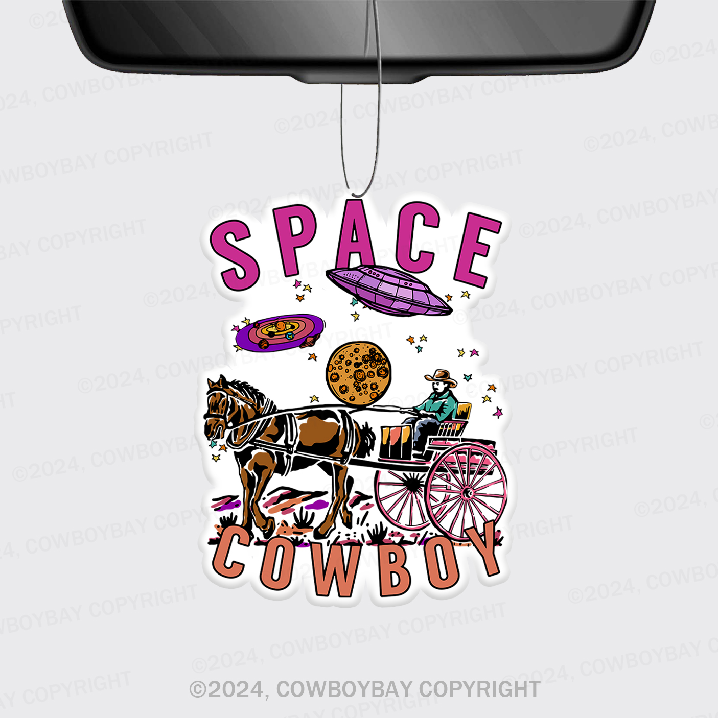 Space Cowboy Vintage Style Car Air Freshener