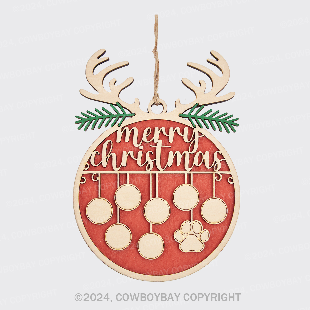 Personalized Wooden Elk Christmas Ornament