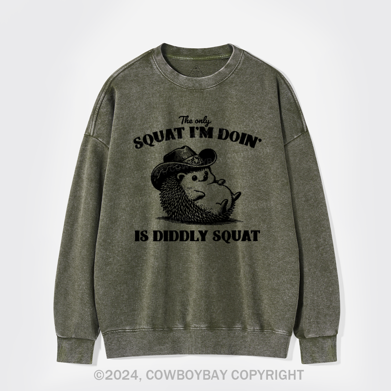 The Only Squat I'm Doing,Is Diddly Squat Washed Sweatshirts