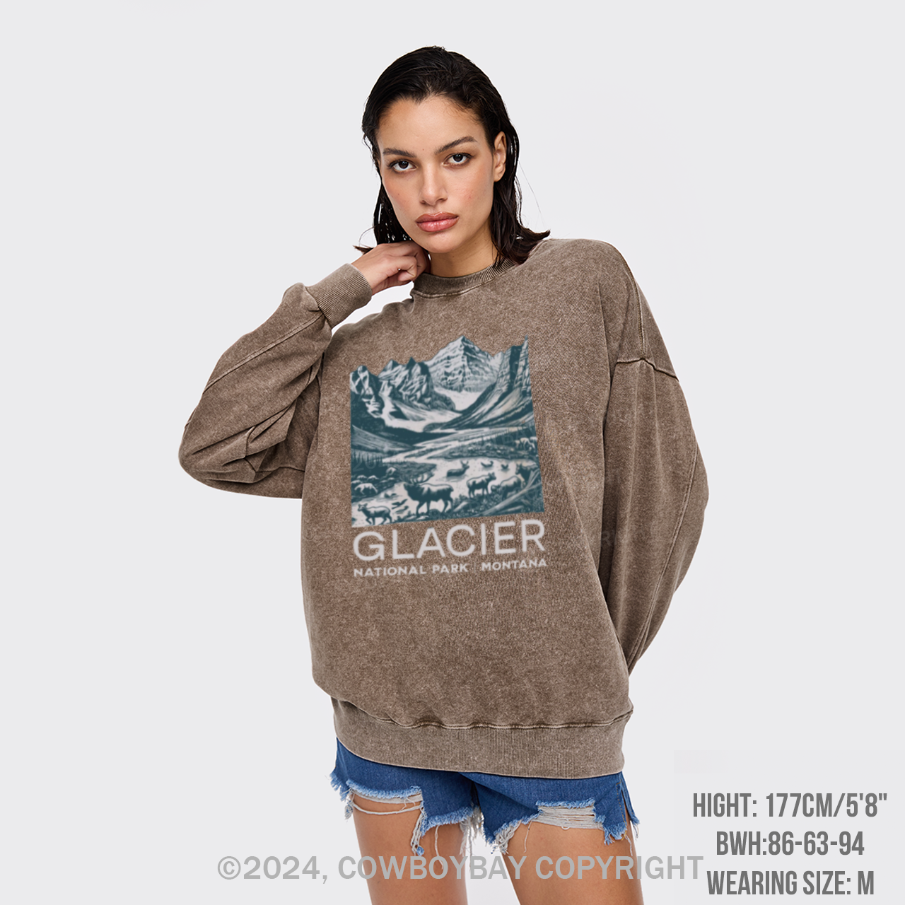 Glacier National Park Washed Sweatshirts