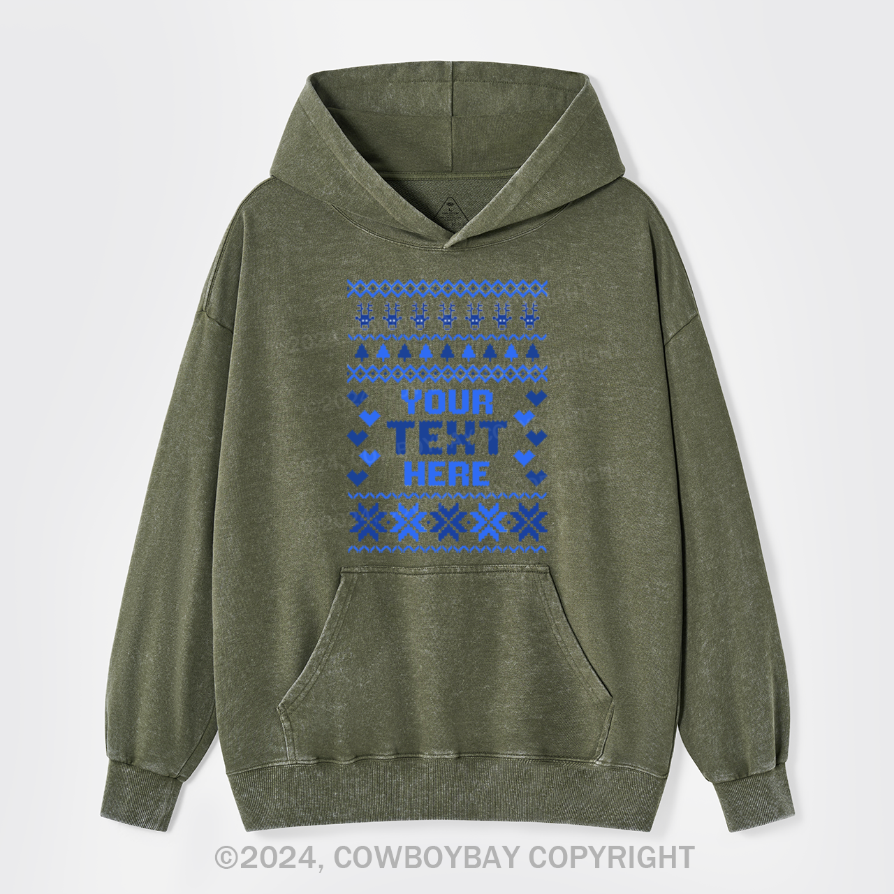 Personalized Name-This Is My Ugly Christmas Garment-Dye Hoodies