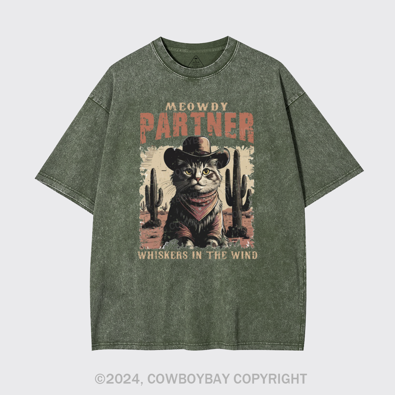 Meowdy Partner Cowboy Cat Garment-dye Tees