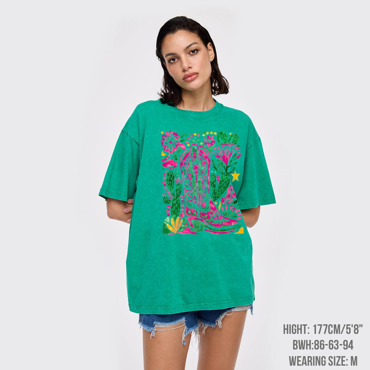 Western Floral Cowboy Boot Garment-dye Tees