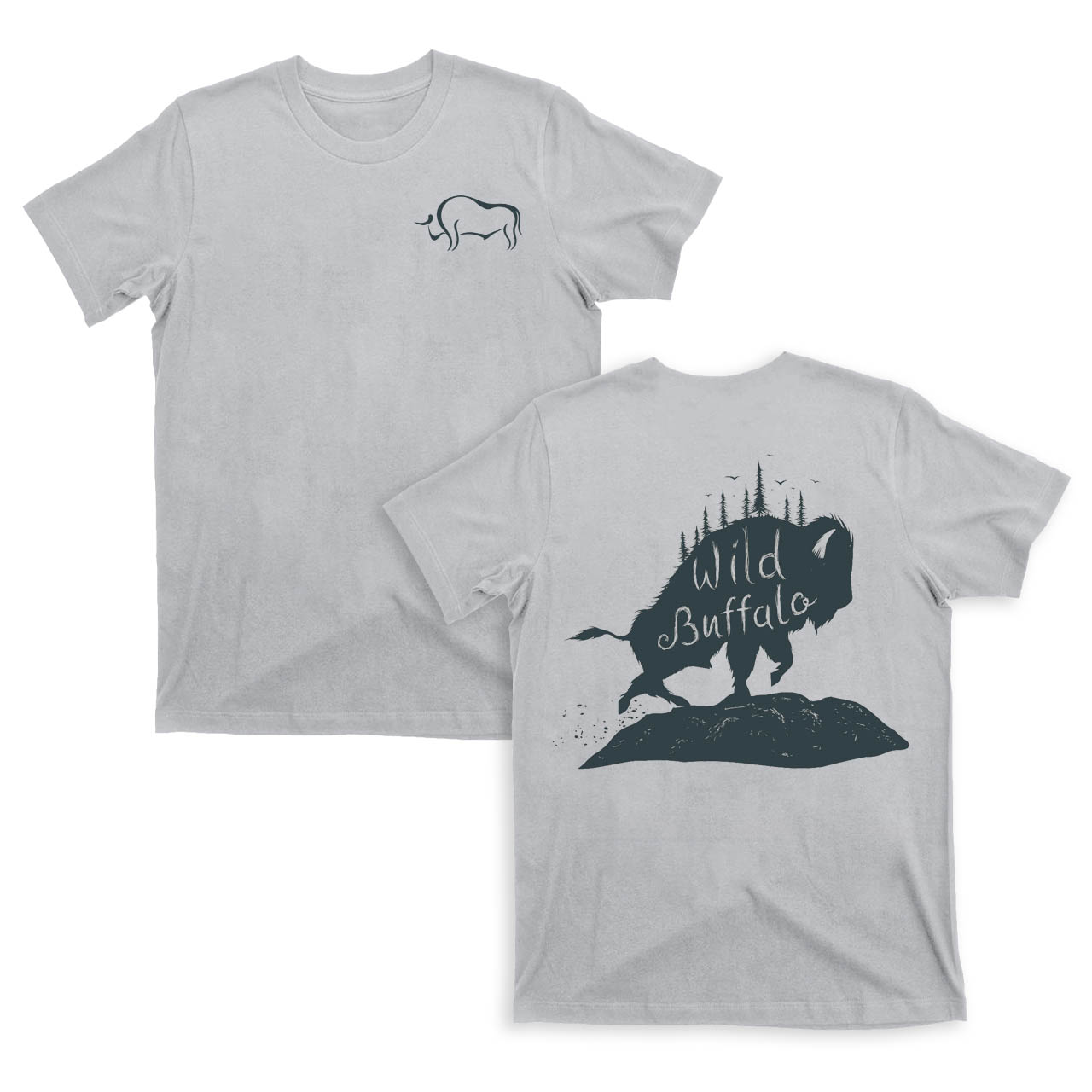 Wild Buffalo Double Sided Print T-Shirts