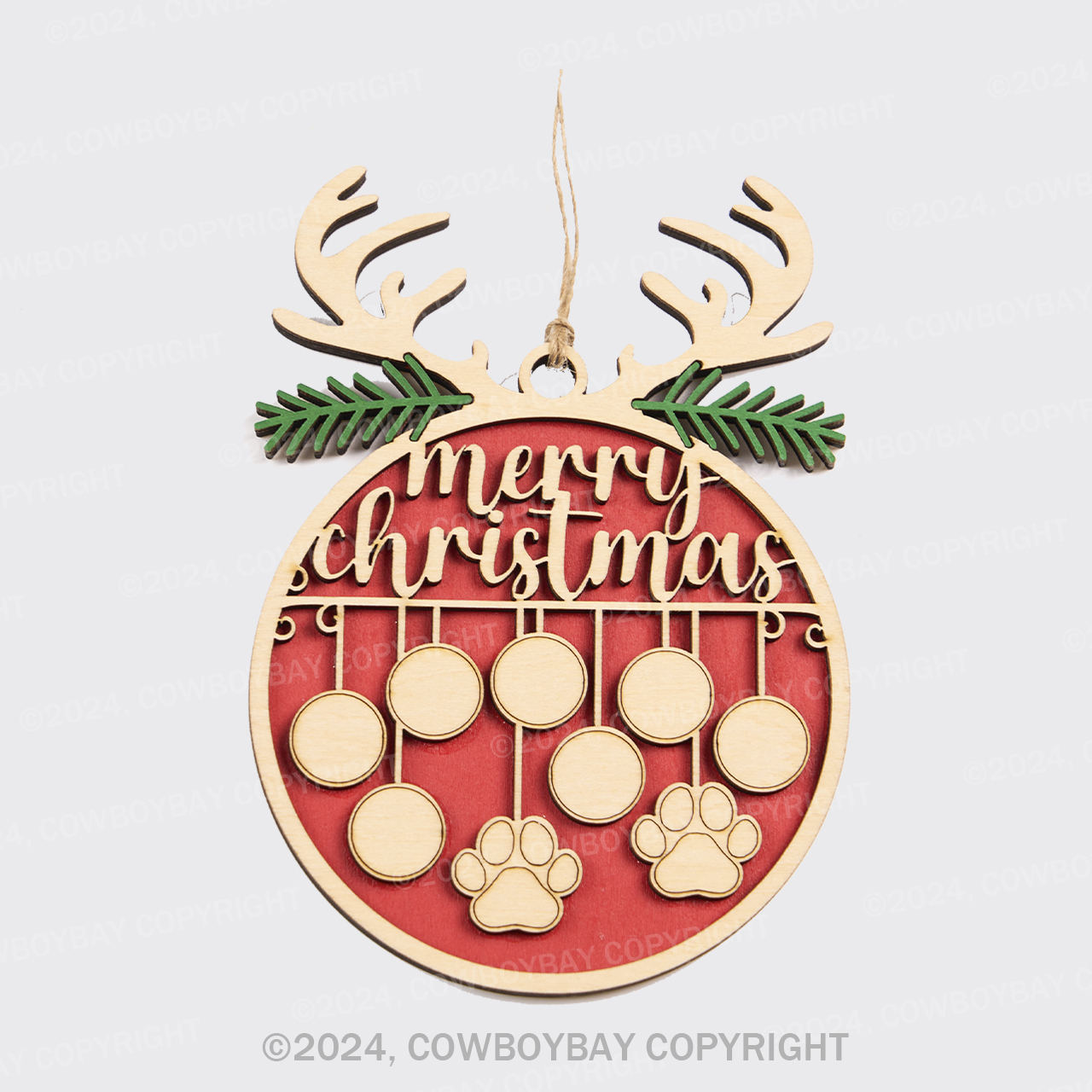 Personalized Wooden Elk Christmas Ornament