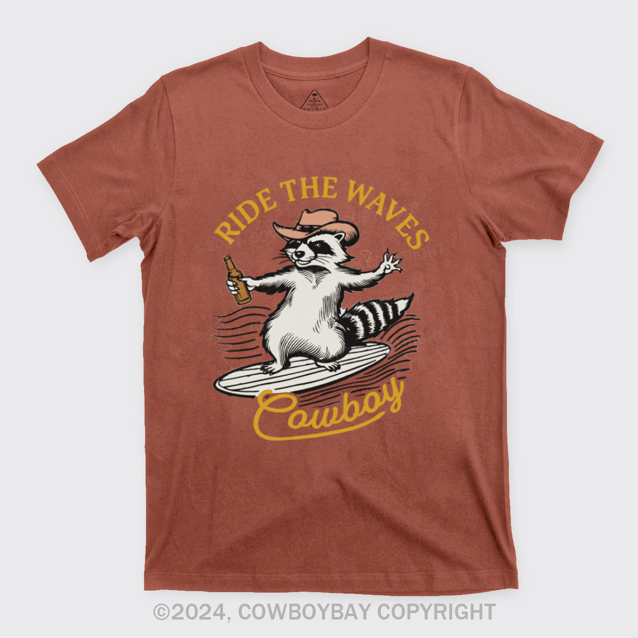 Surfing Cowboy Raccoon With Beer T-Shirts