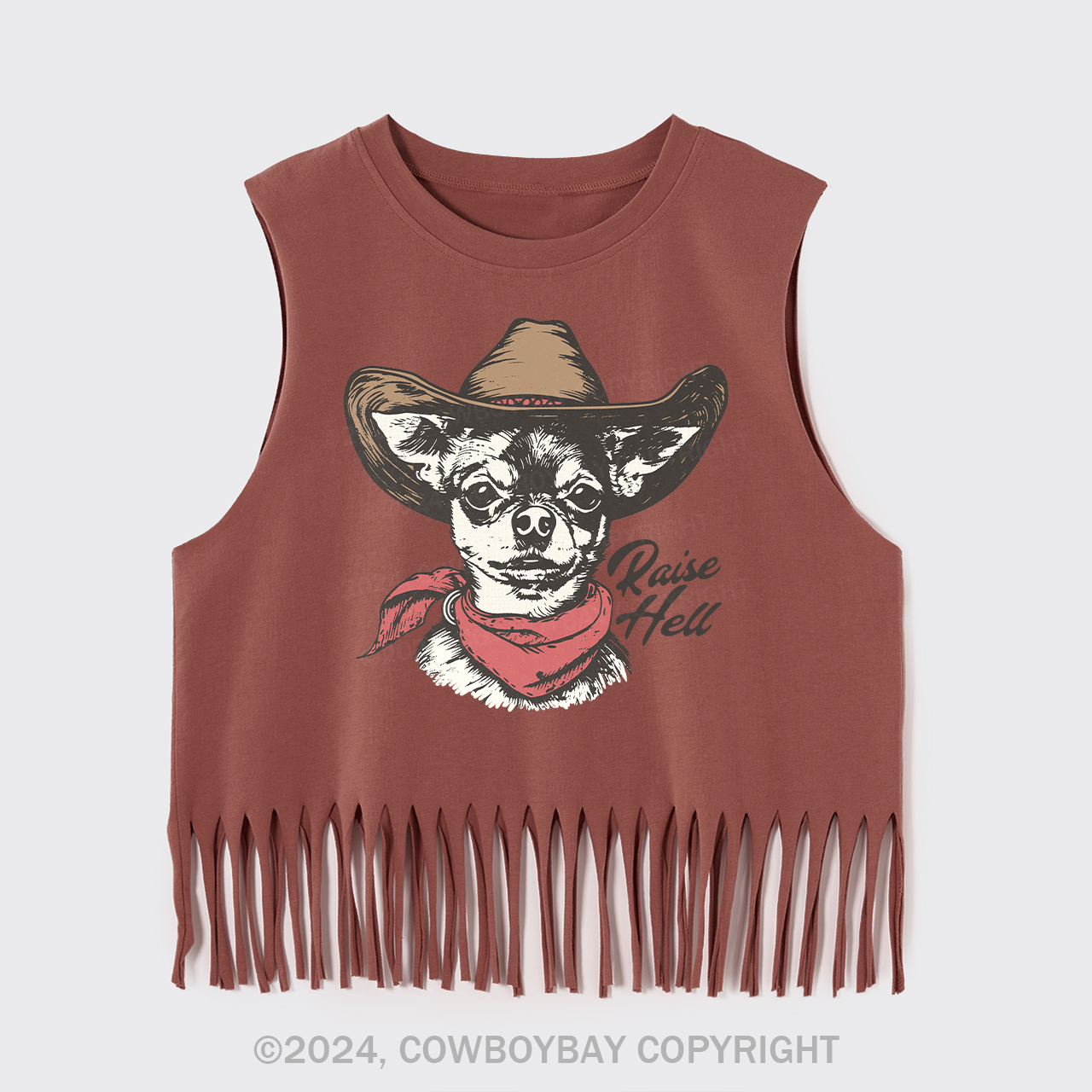 Cowboy Chihuahua,Raise Hell Fringe Tank