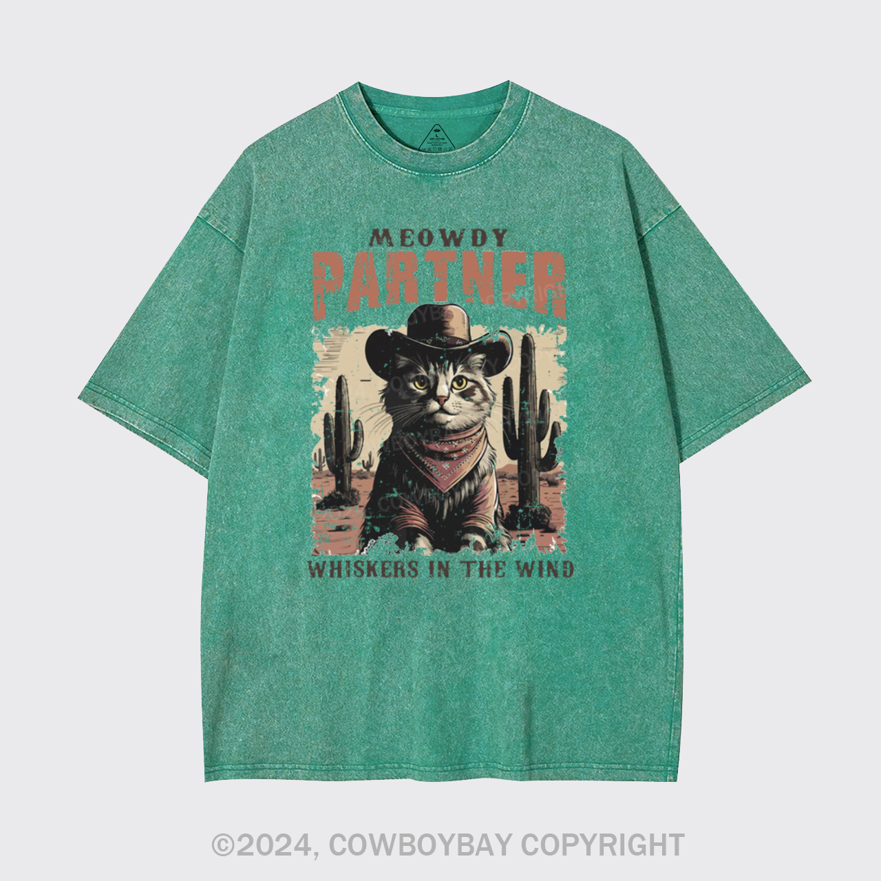 Meowdy Partner Cowboy Cat Garment-dye Tees