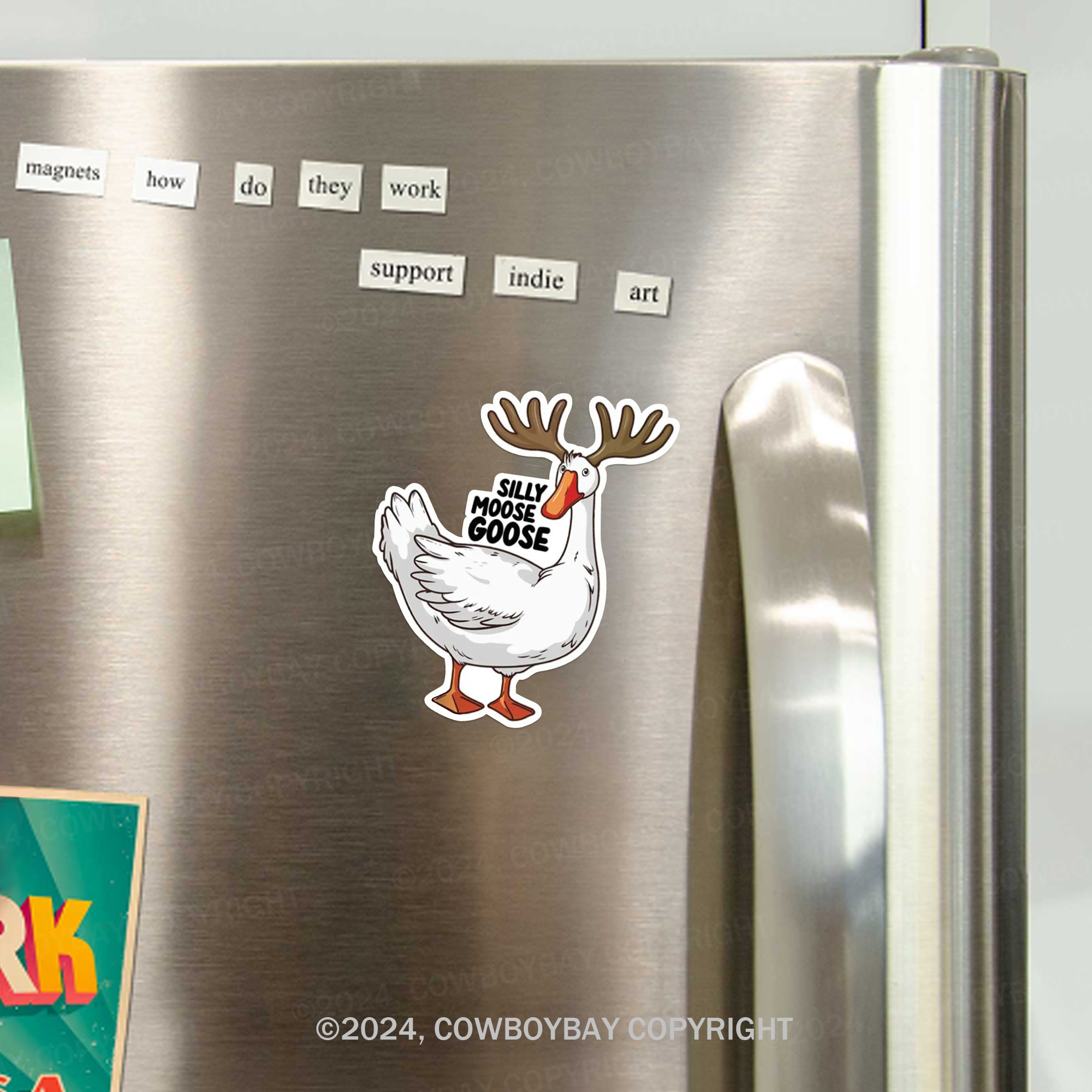 Silly Moose Goose Fridge Magnet