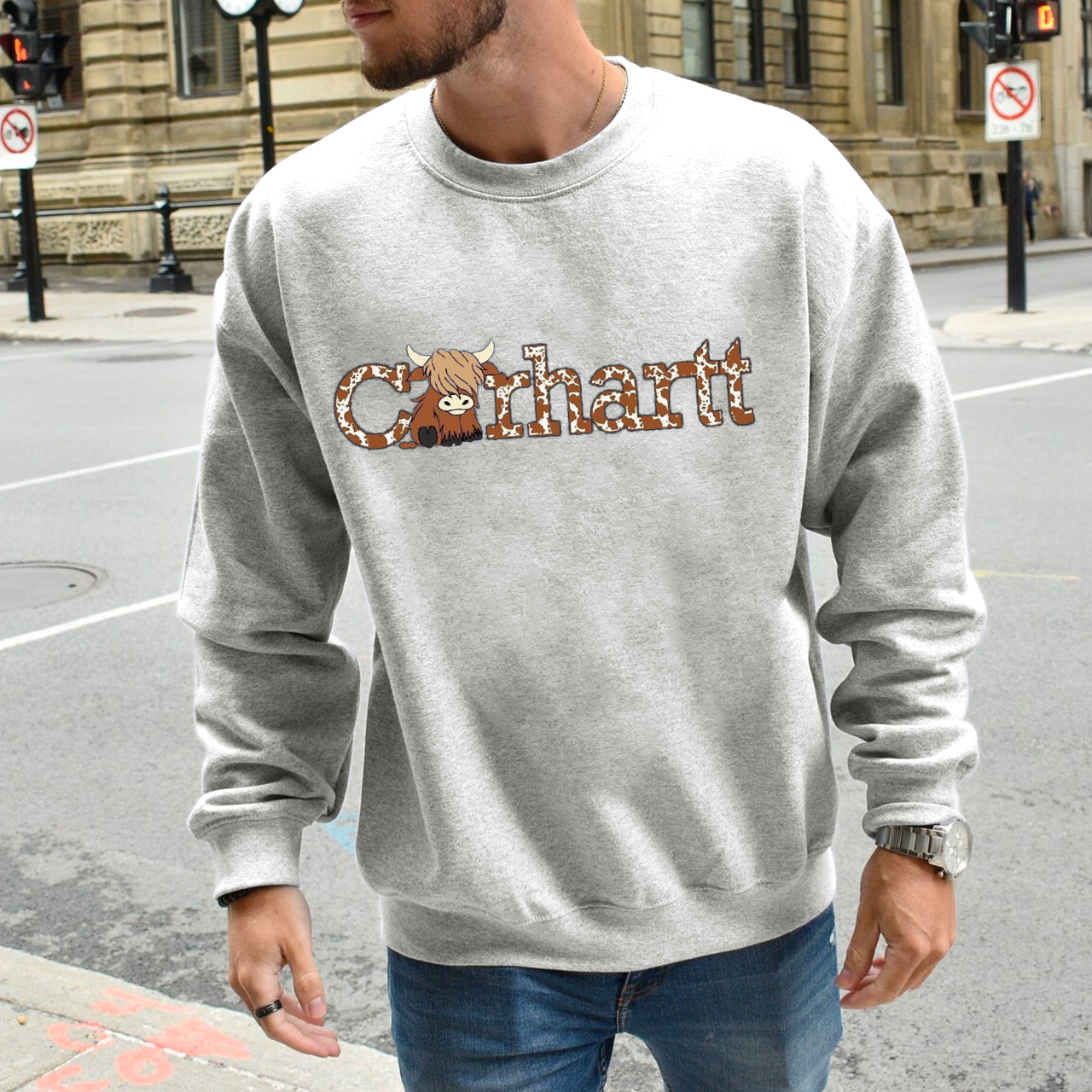 Highland Cow Western Sweatshirt
