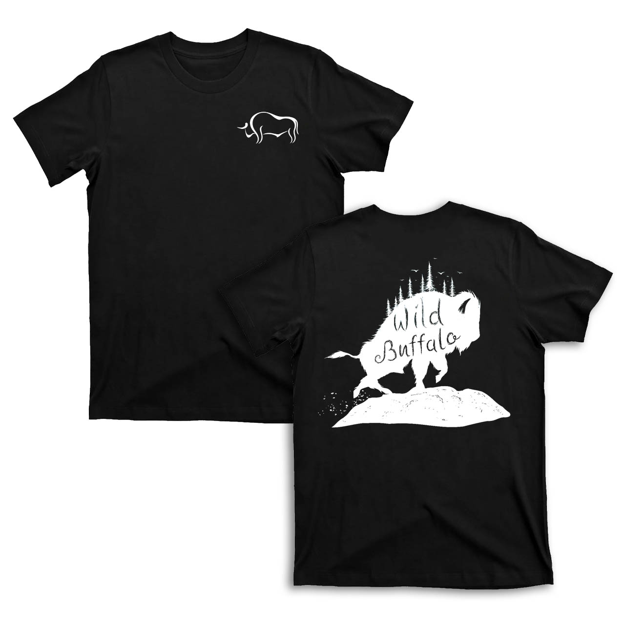 Wild Buffalo Double Sided Print T-Shirts