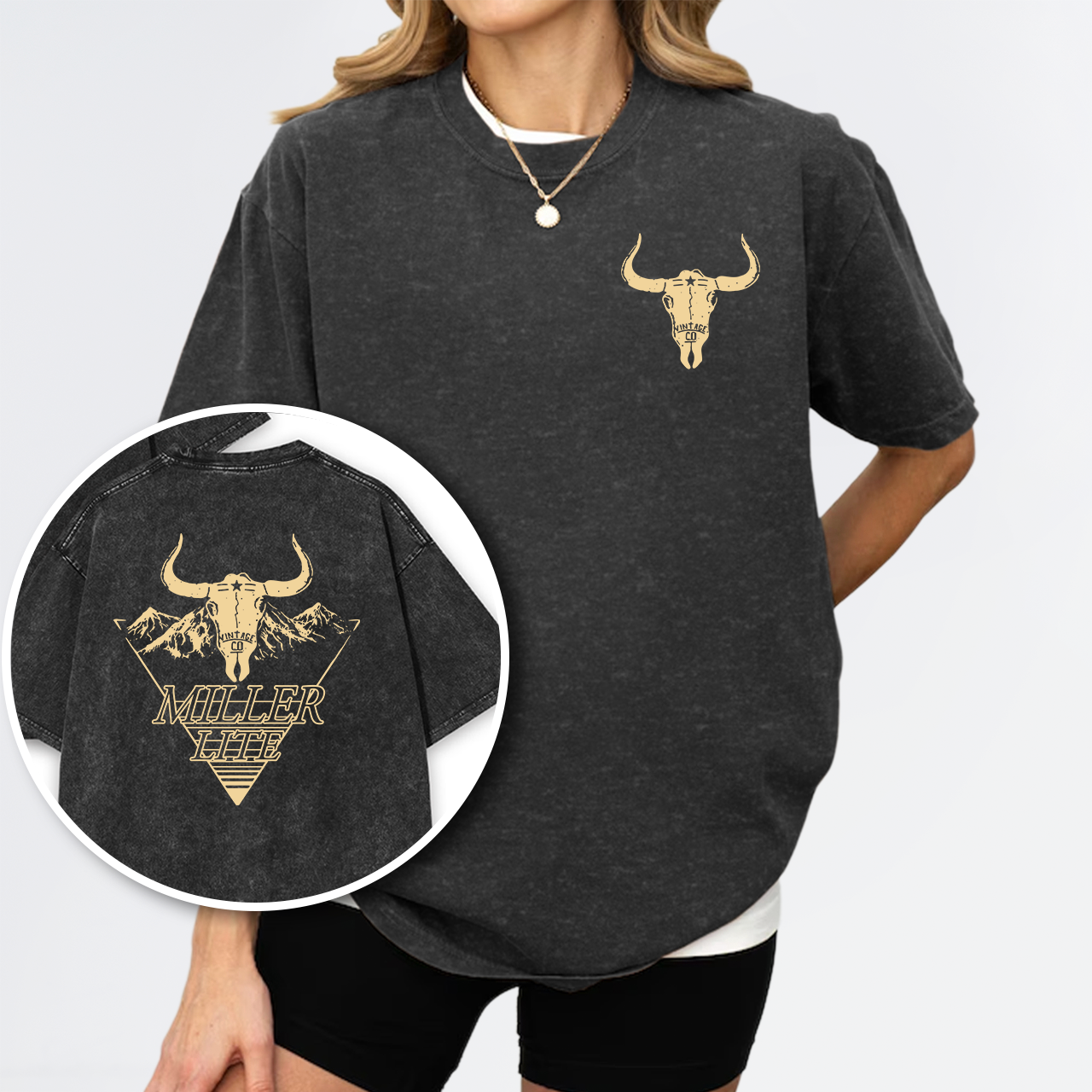 The Time of Cow Skull Garment-dye Tees