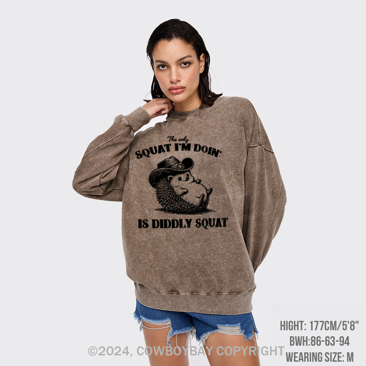 The Only Squat I'm Doing,Is Diddly Squat Washed Sweatshirts