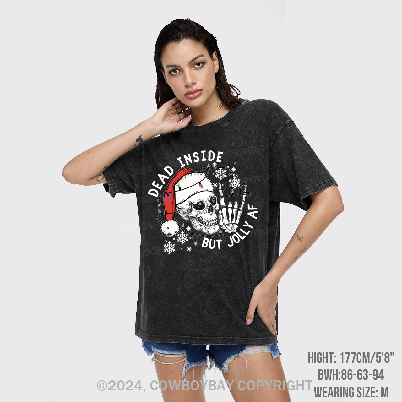 Dead Inside But Jolly AF Garment-dye Tees