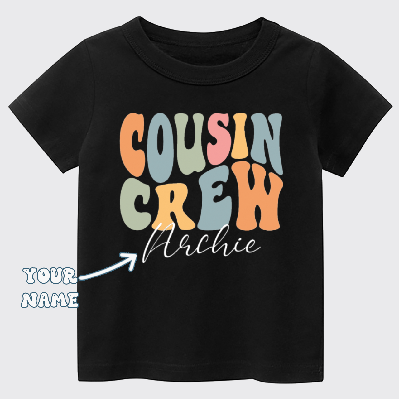 Personalized Cousin Crew Kids T-shirt