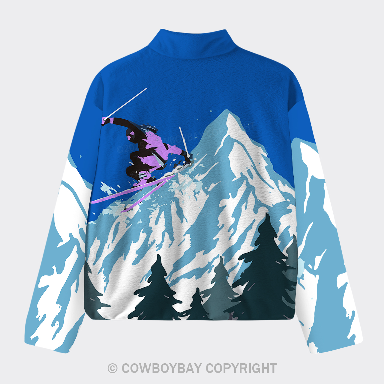 Retro Skiing Fleece Jacket