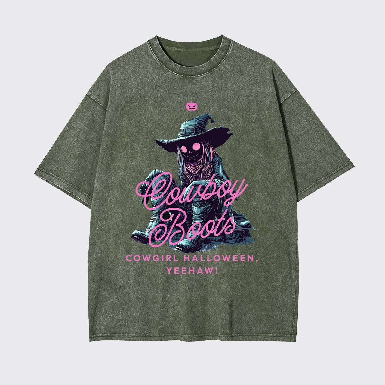 Spooky Western Cowgirl Halloween Garment-dye Tees