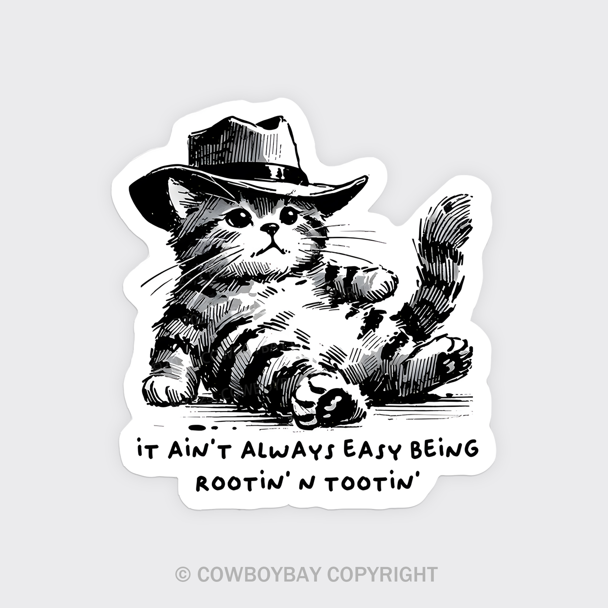 Rootin' Tootin' Cowboy Cat Fridge Magnet