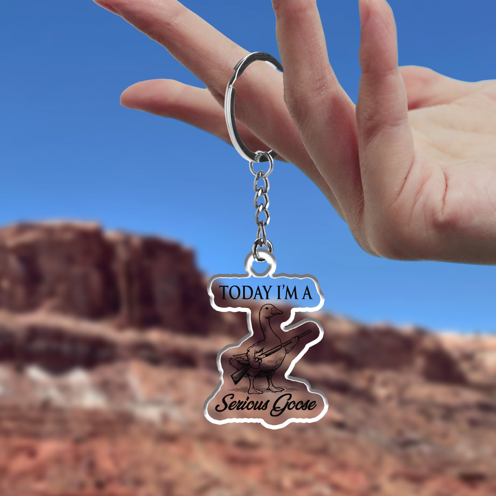 Today I'm Serious Goose_Cowboybay Keychain