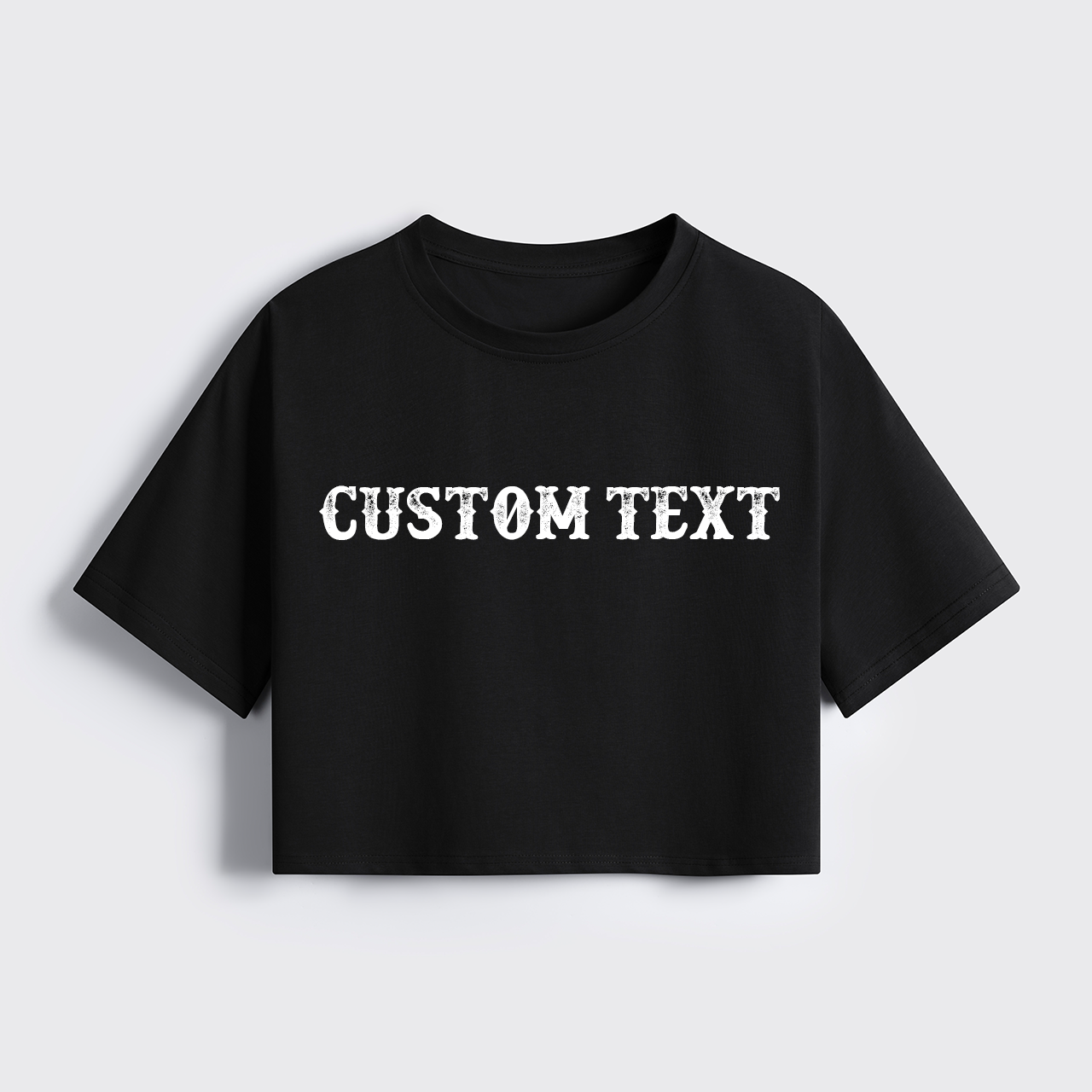Custom Text Cropped Boxy Tee