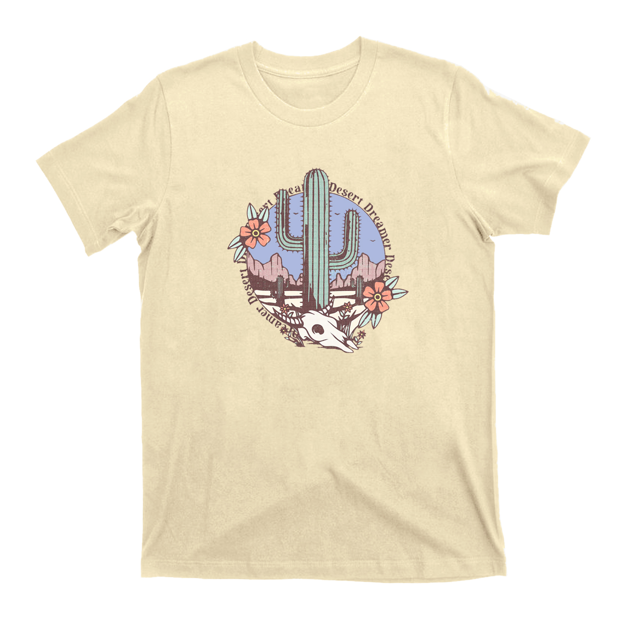 Western Cactus Skull Desert T-Shirts