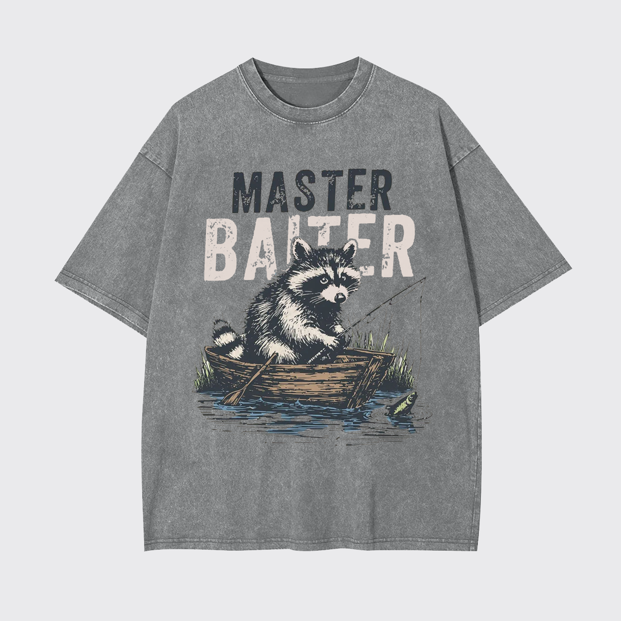 Funny Raccoon Bass Fishing Garment-dye Tees