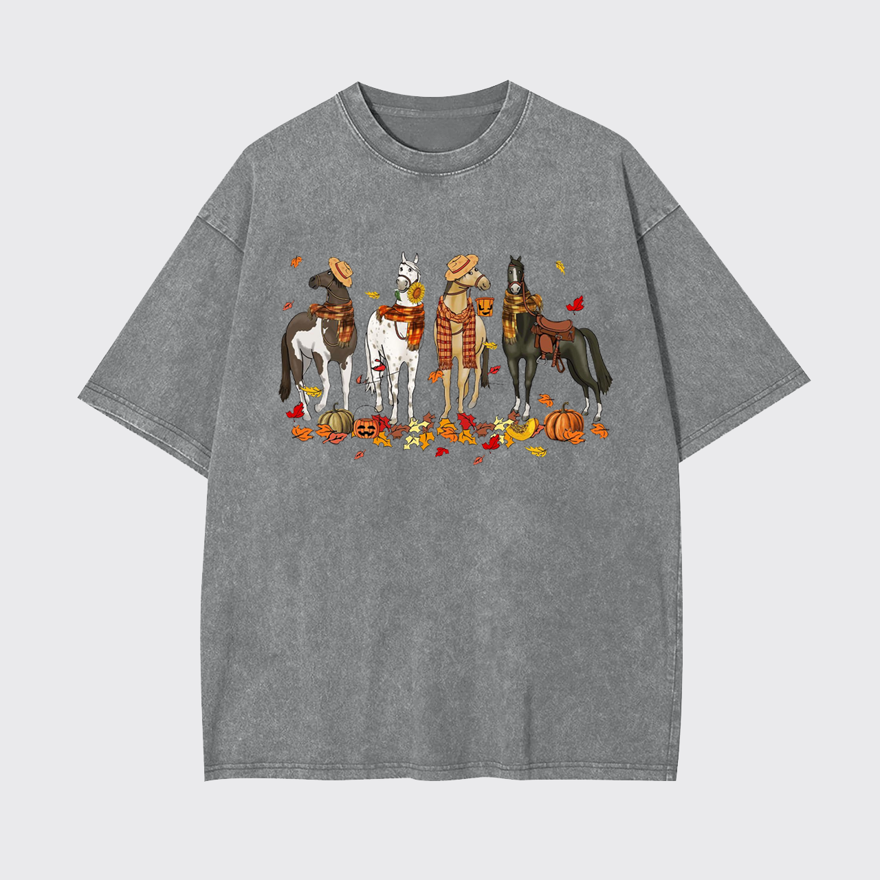 Halloween Ghost Horse Garment-dye Tees