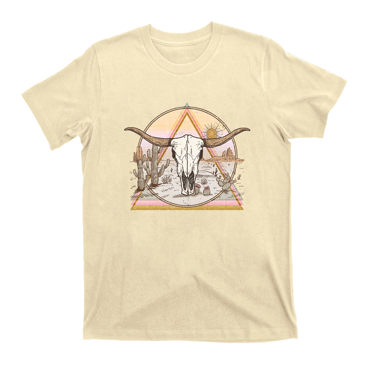 Mysterious Triangular Cow Skull Desert T-Shirts