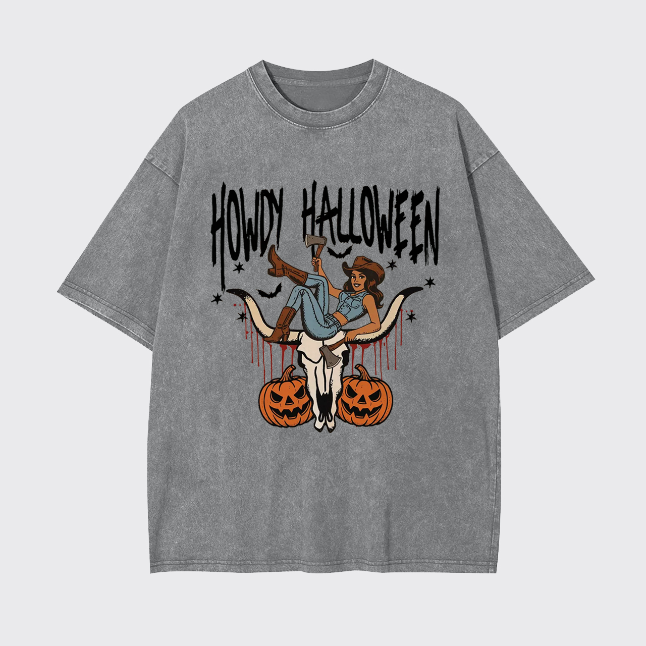 Howdy Halloween Cowgirl Garment-dye Tees