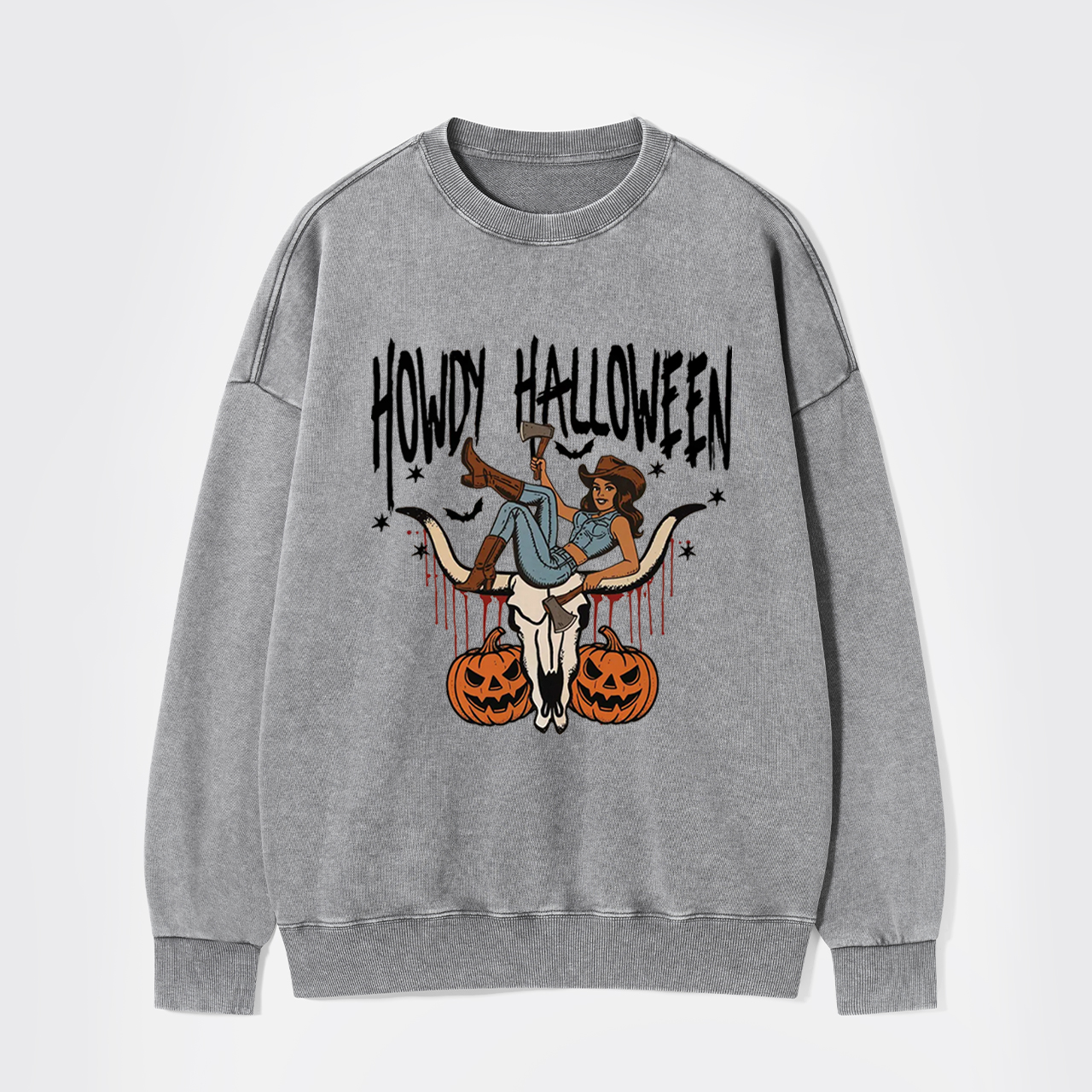 Howdy Halloween Cowgirl Washed Sweatshirts