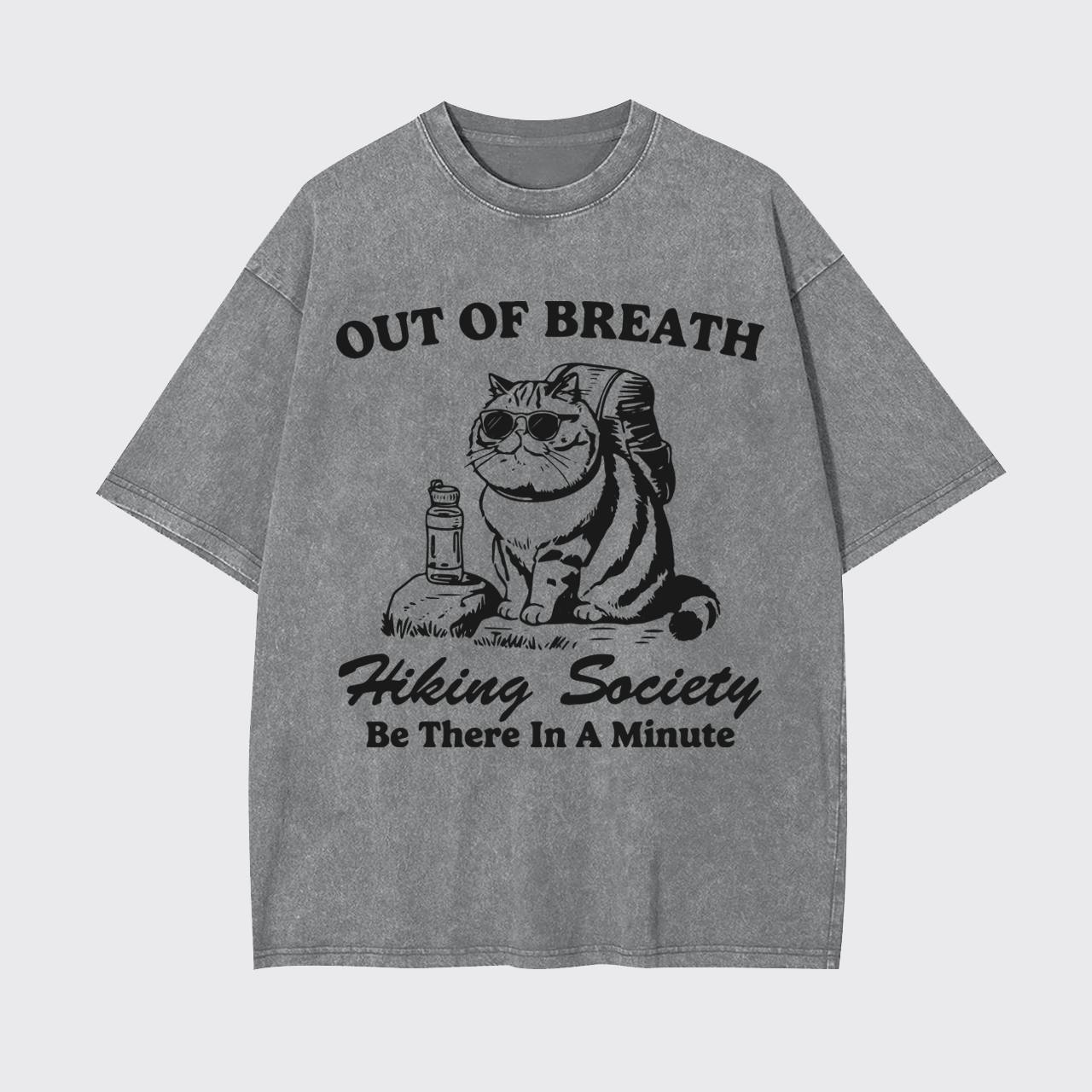 Out of Breath Hiking Cat Garment-dye Tees