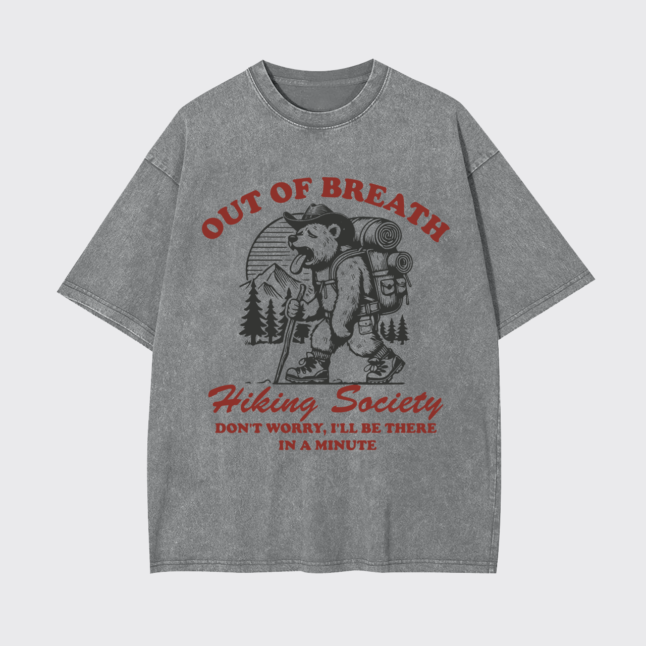 Out of Breath Hiking Bear Garment-dye Tees