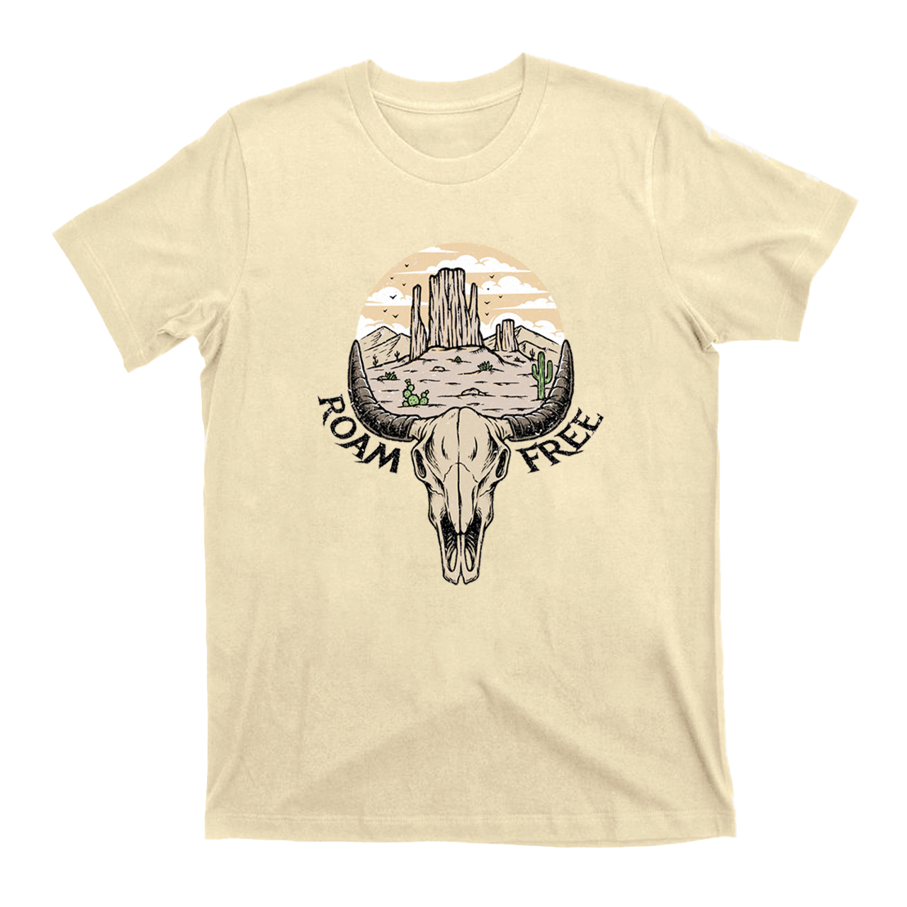 Roam Free Western Cow Skull T-Shirts