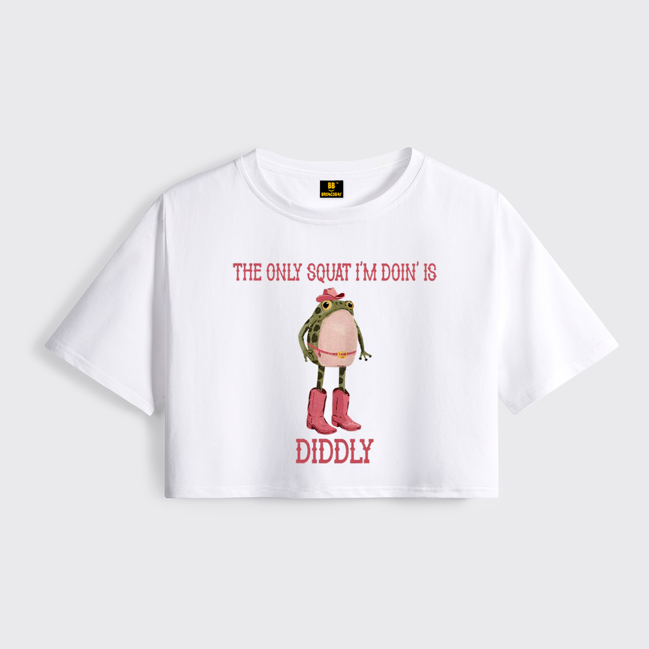 The Only Squat I'm Doin' Is Diddly Cropped Boxy Tee