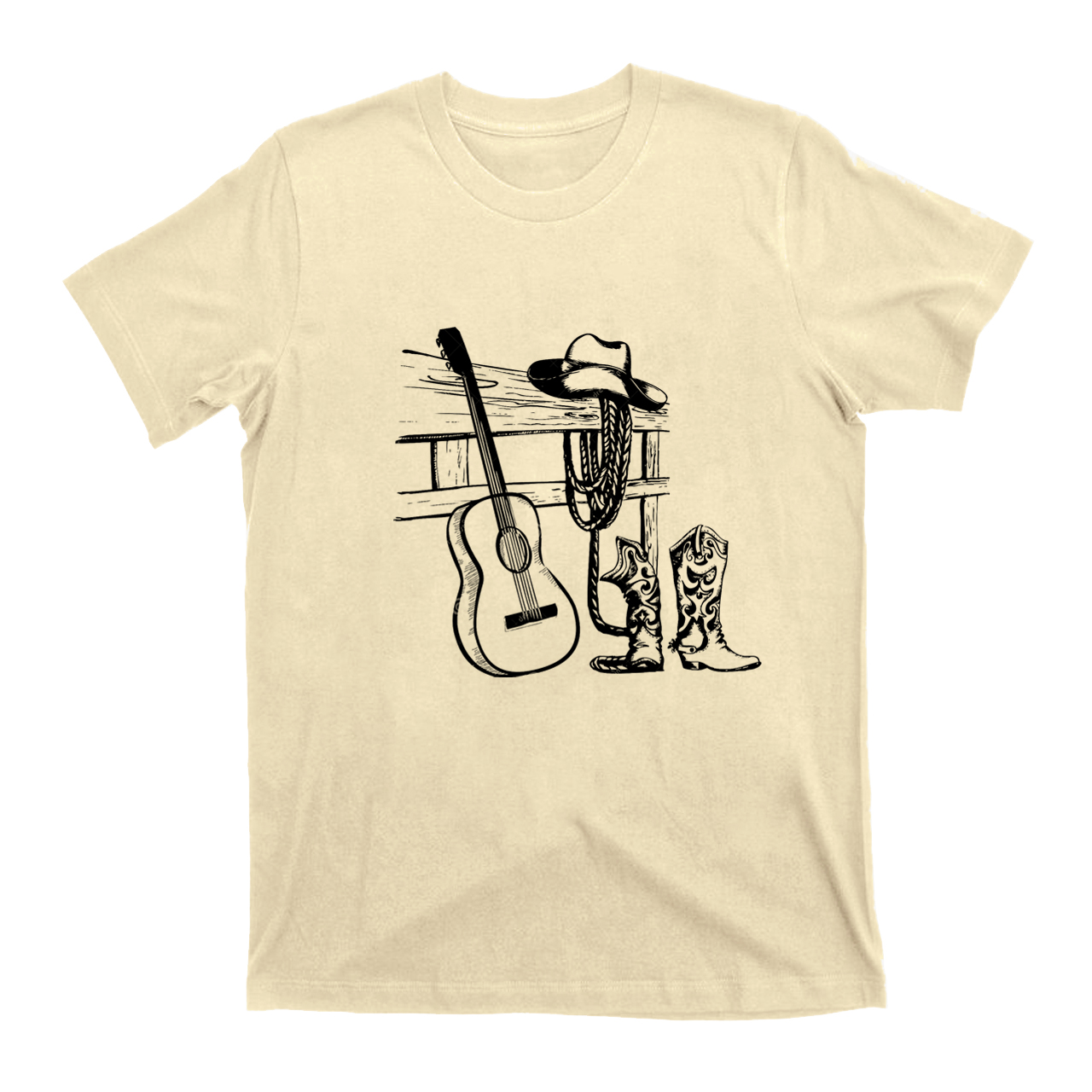 Vintage Cowboy And Music Guitar T-Shirts