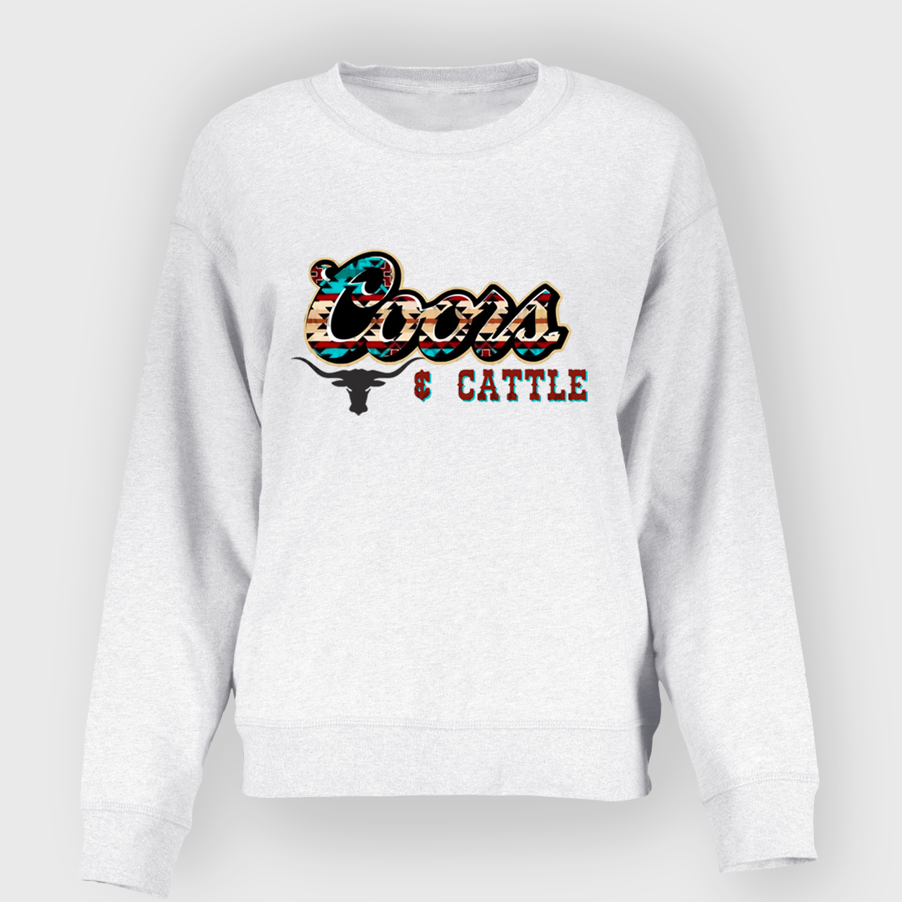 Coors $ Cattle Cow Skull Sweatshirt