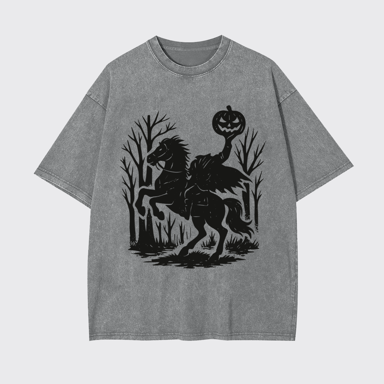 Halloween Scary Headless Horseman Garment-dye Tees