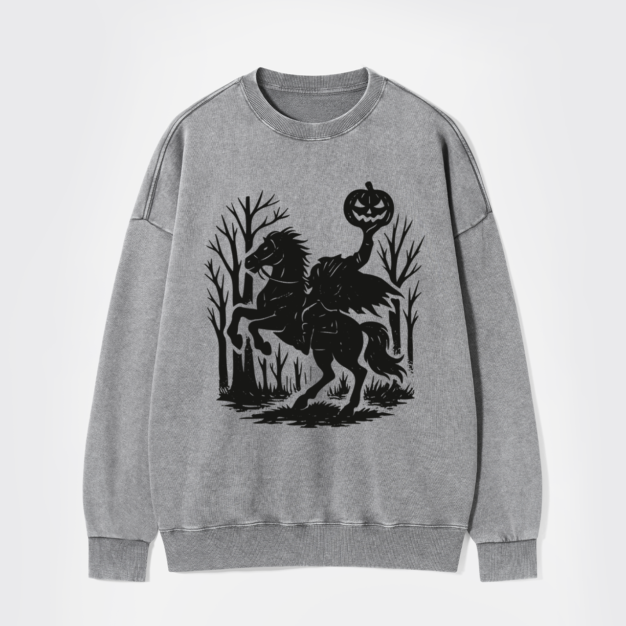 Halloween Scary Headless Horseman Washed Sweatshirts