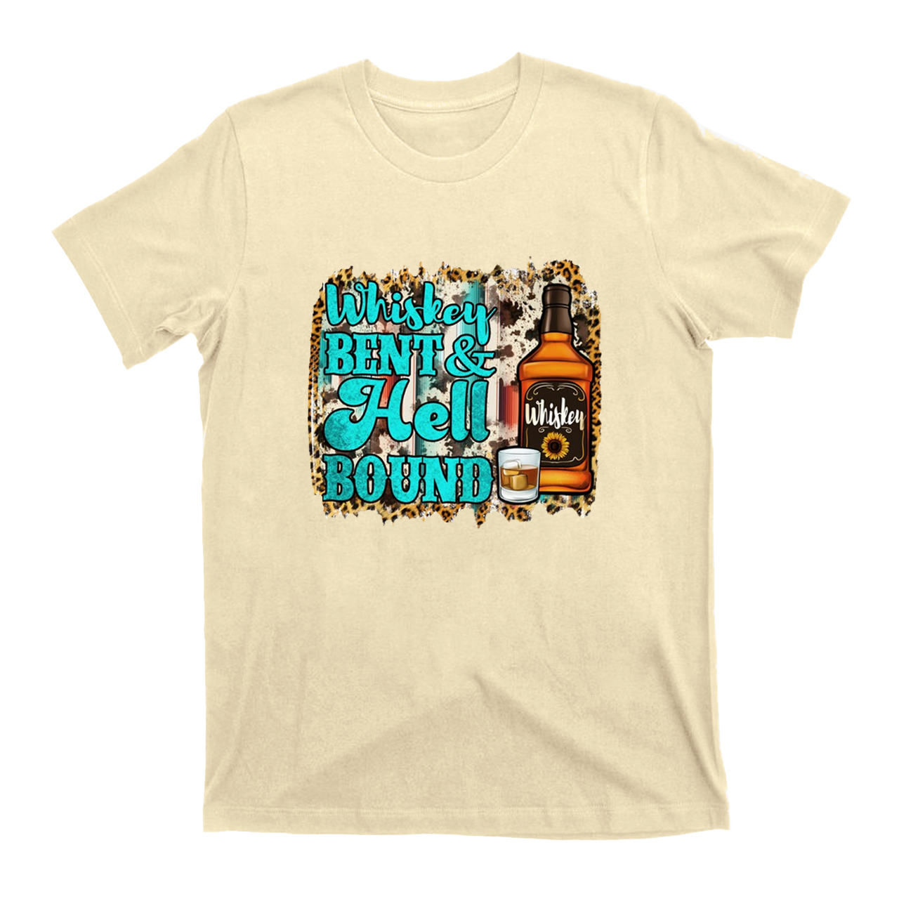 Whiskey Bent And Hell Bound Leopard T-Shirts