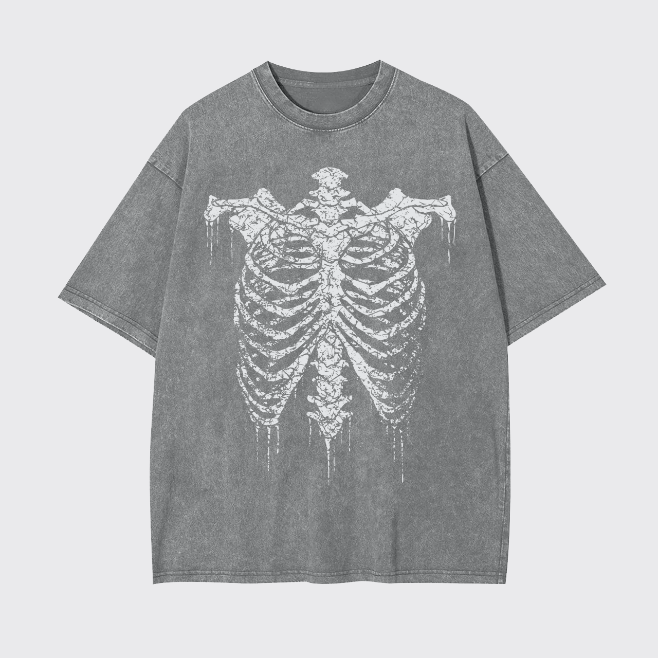 Halloween Retro Horror Skeleton Garment-dye Tees