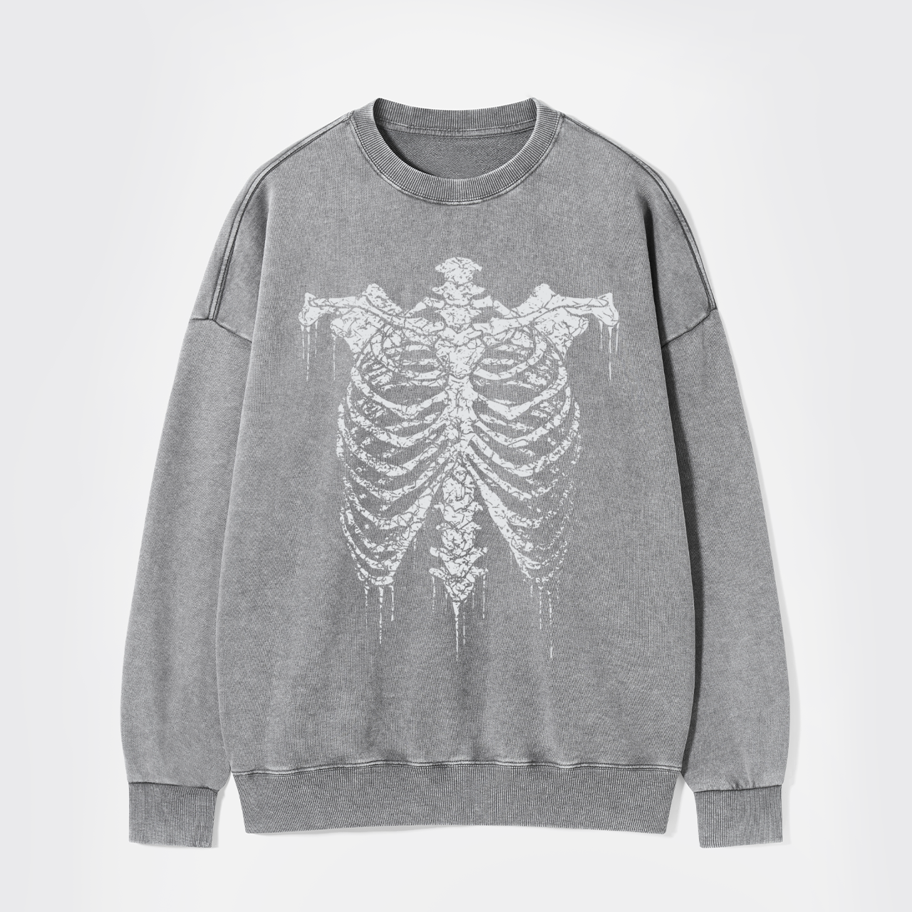 Halloween Retro Horror Skeleton Washed Sweatshirts