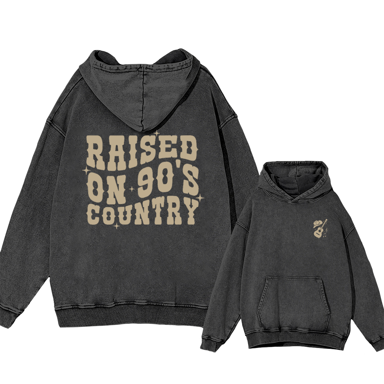 Raised on 90s Country Music Garment-Dye Hoodies