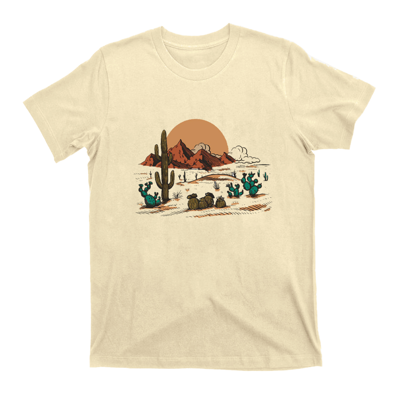 Western Desert Dust Cactus Vintage T-Shirts