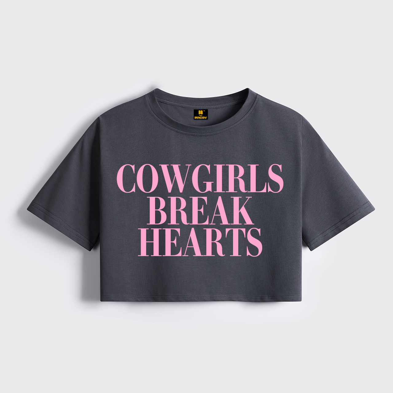 Cowgirls Break Hearts Cropped Boxy Tee