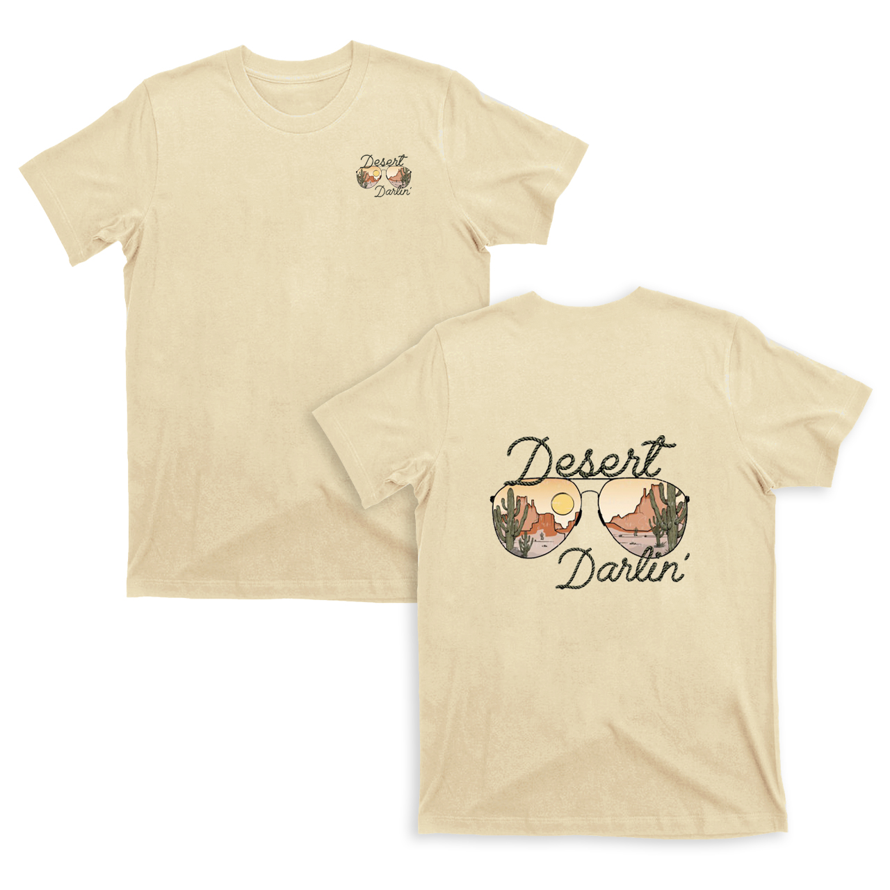 Desert Sunglasse Sunset Cactus T-Shirts