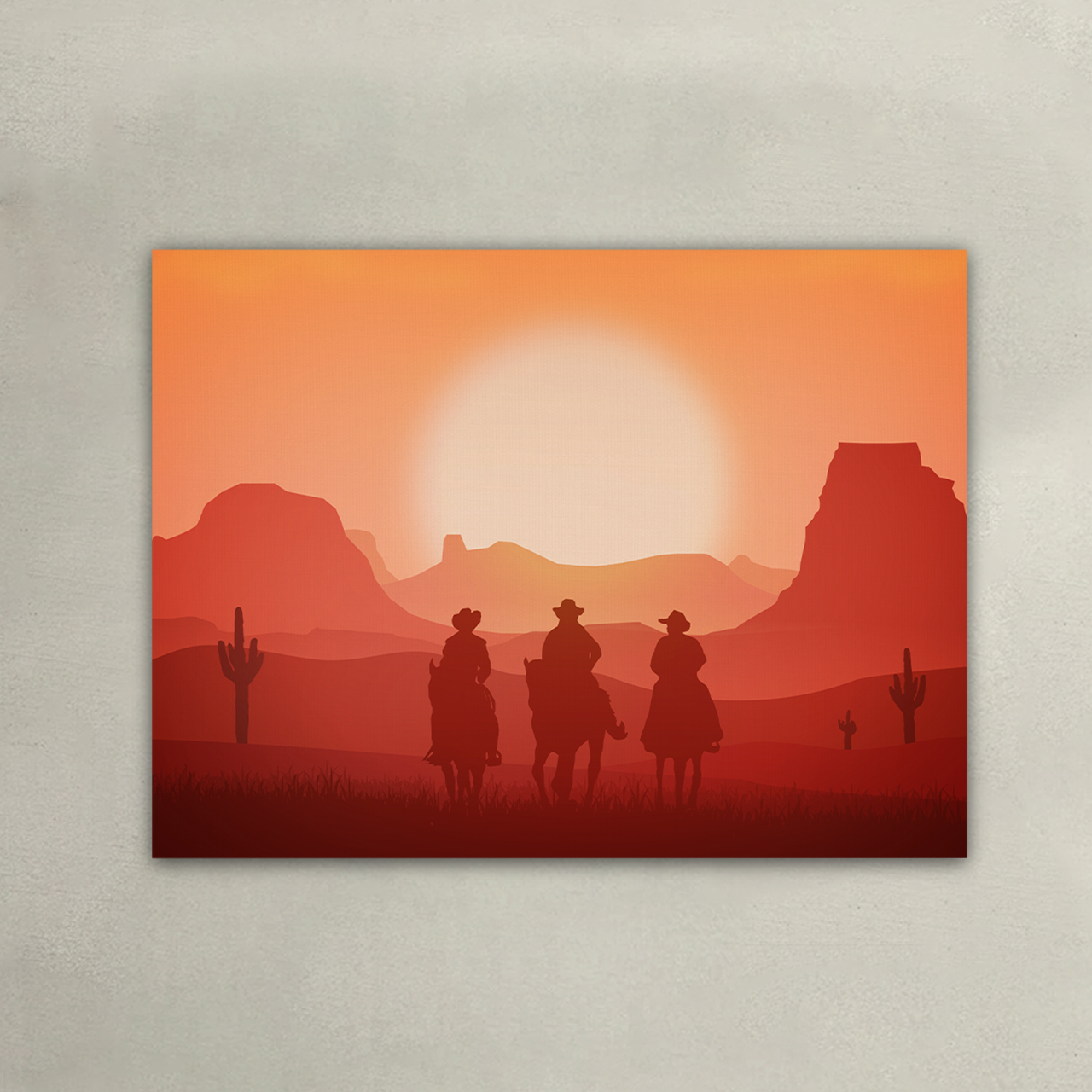 The Three Musketeers of the Western Cowboys Canvas Wall Art