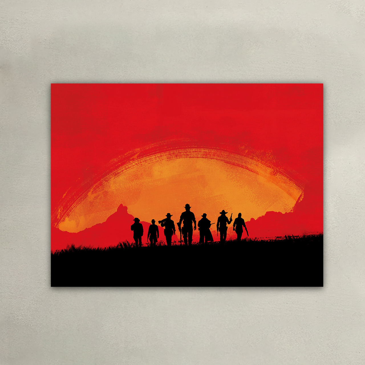 Brave Cowboys Under the Sunset Canvas Wall Art