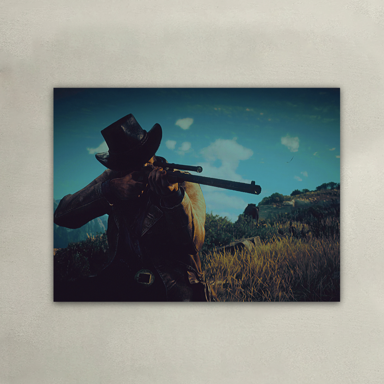 Beware of Being Sniped by Cowboys Canvas Wall Art